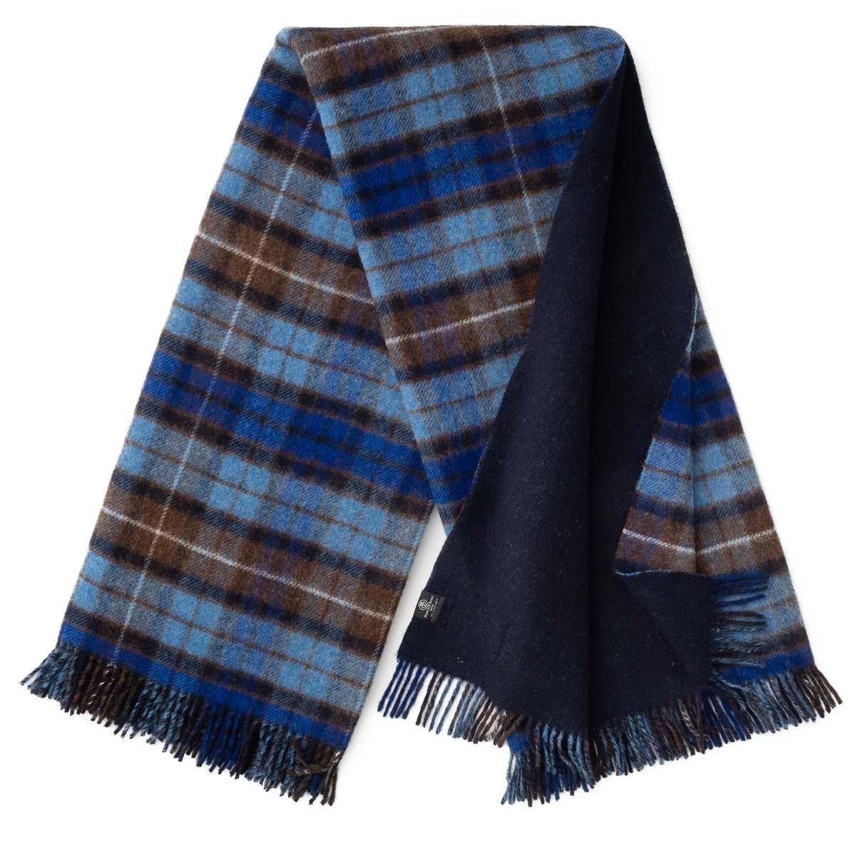 Prince of Scots Highland Tweeds Double Cloth Reversible Throw - Blue Buchanan - Image 3 of 6