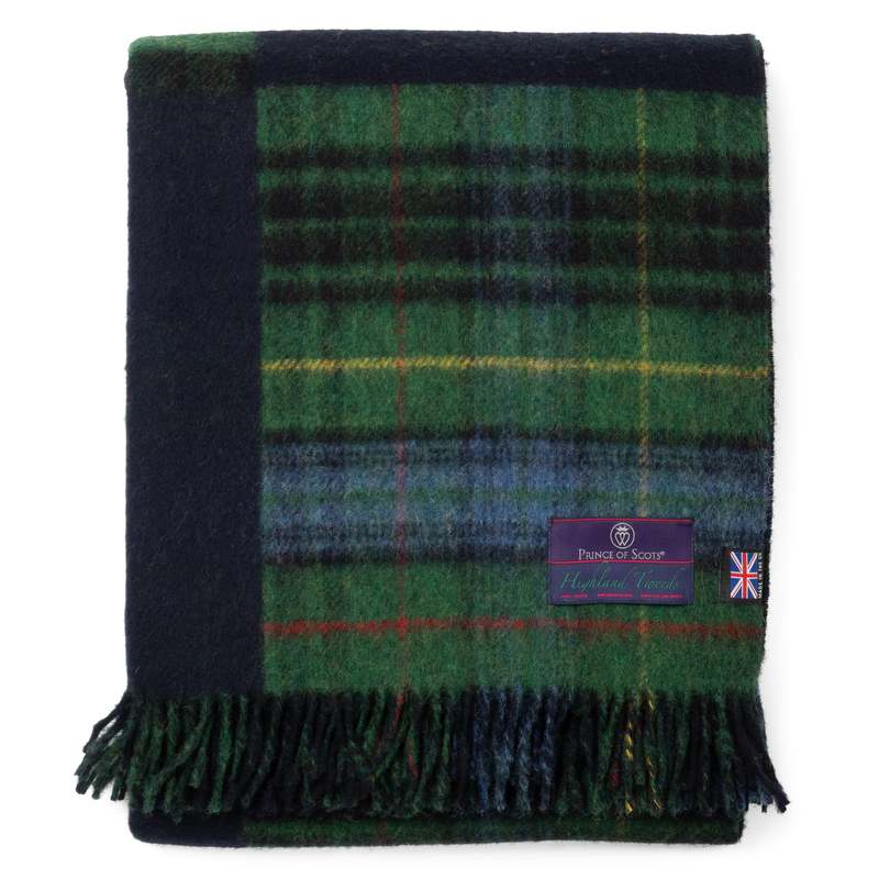 Prince of Scots Highland Tweeds Double Cloth Reversible Throw - Patchwork