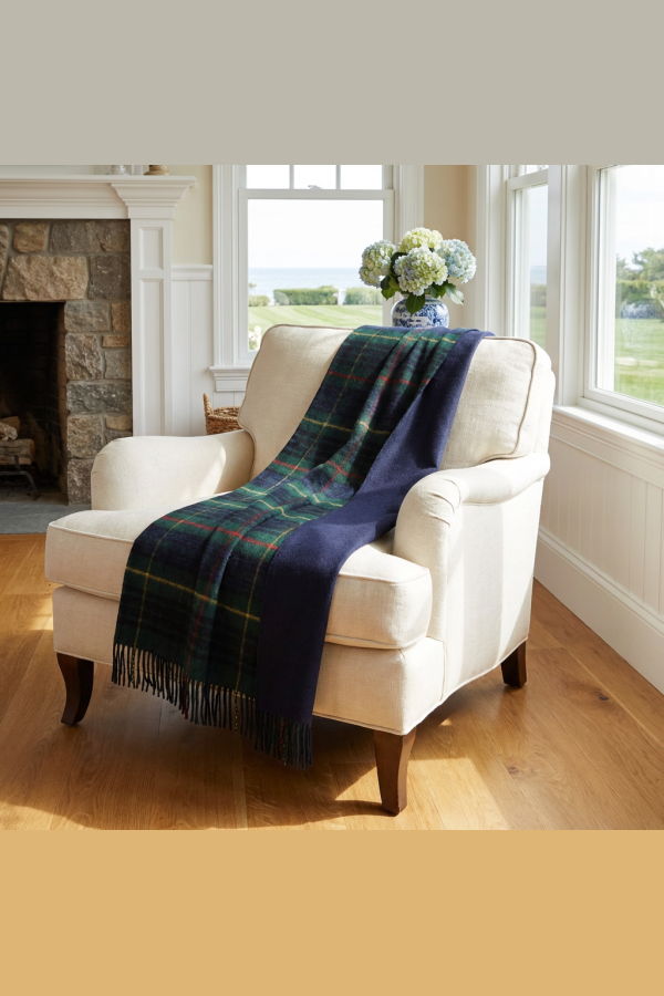 Prince of Scots Highland Tweeds Double Cloth Reversible Throw - Hunting