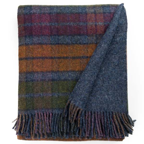 Prince of Scots Highland Tweeds Double Cloth Throw - Grey Buchanan