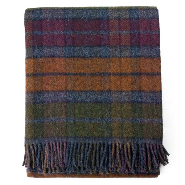 Prince of Scots Highland Tweeds Double Cloth Throw - Grey Buchanan