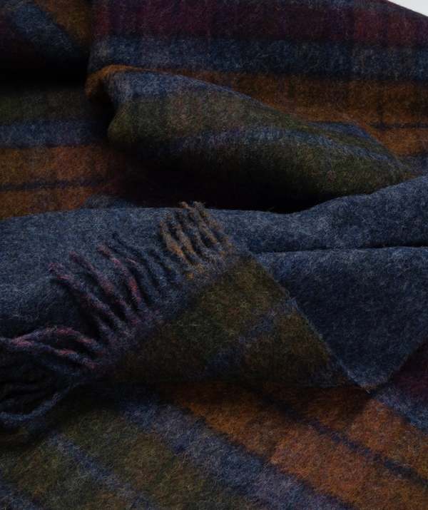 Prince of Scots Highland Tweeds Double Cloth Throw - Grey Buchanan