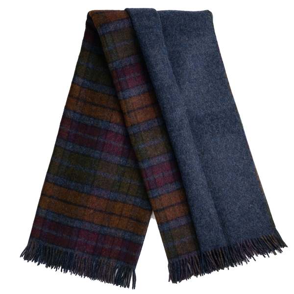 Prince of Scots Highland Tweeds Double Cloth Throw - Grey Buchanan