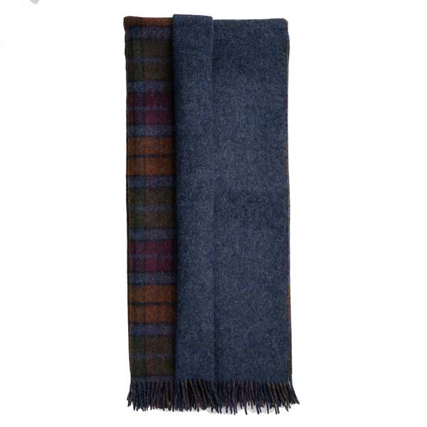 Prince of Scots Highland Tweeds Double Cloth Throw - Grey Buchanan