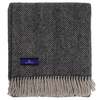 Prince of Scots Highland Tweeds Herringbone Pure New Wool Throw - Charcoal - Thumbnail 5