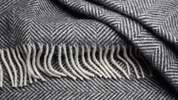 Prince of Scots Highland Tweeds Herringbone Pure New Wool Throw - Charcoal - Thumbnail 6