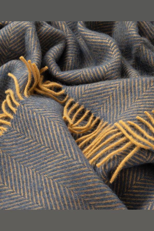 Prince of Scots Highland Tweeds Herringbone Pure New Wool Throw