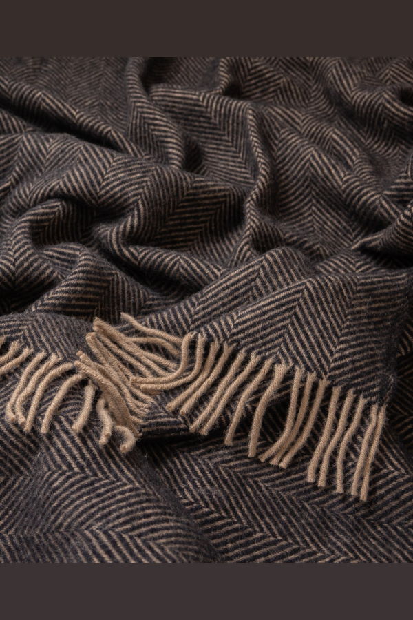 Prince of Scots Highland Tweeds Herringbone Pure New Wool Throw