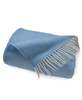Prince of Scots Highland Tweeds Herringbone Pure New Wool Throw - Sky Blue - Thumbnail 1