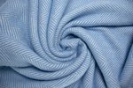 Prince of Scots Highland Tweeds Herringbone Pure New Wool Throw - Sky Blue - Thumbnail 5