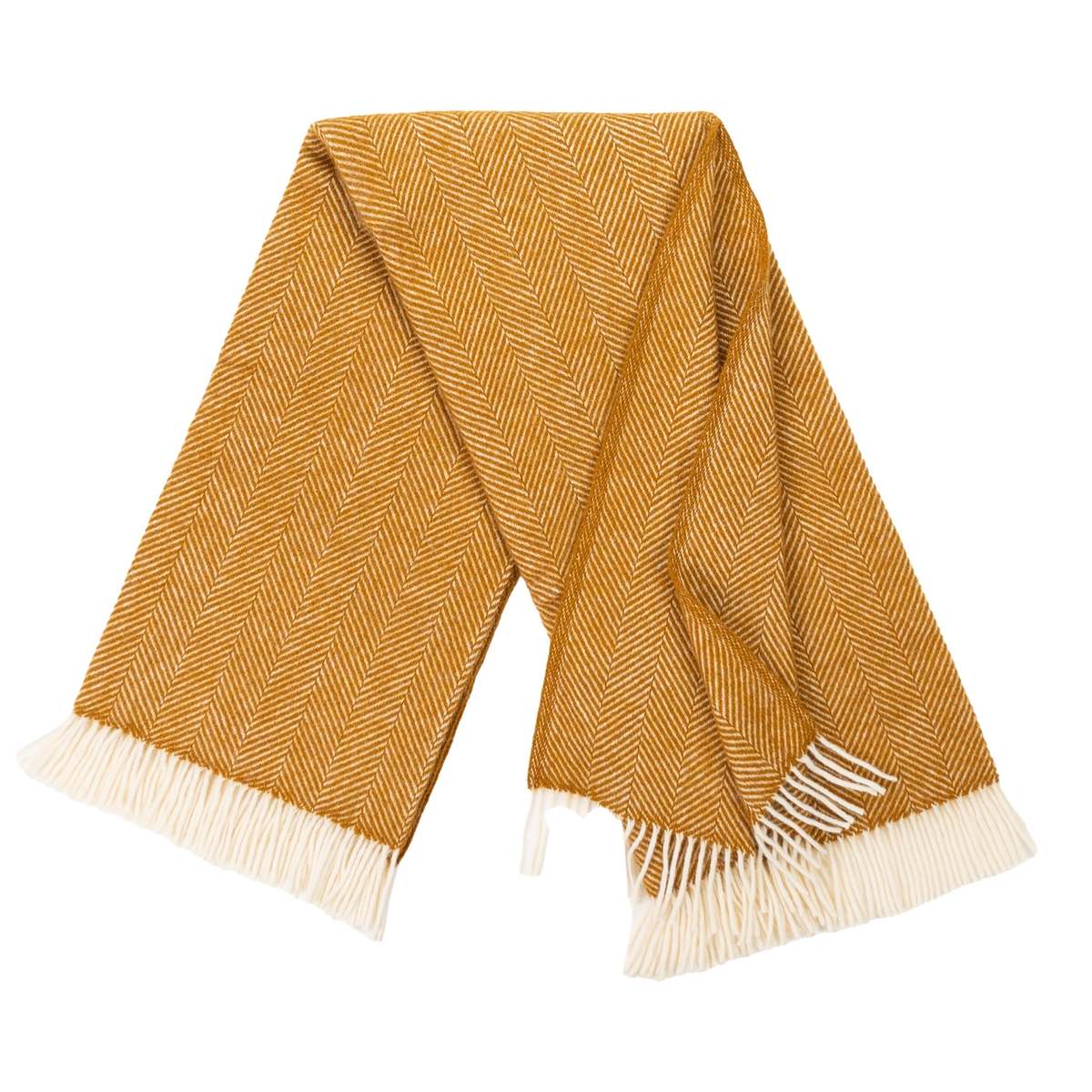 Prince of Scots Highland Tweeds Herringbone Pure New Wool Throw - Whiskey - Image 3 of 7