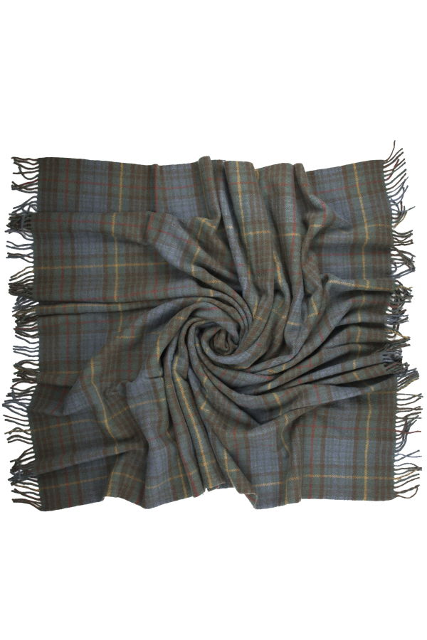 Prince of Scots Highland Tweeds New Wool Fluffy Throw - Antique Hunting Stewart