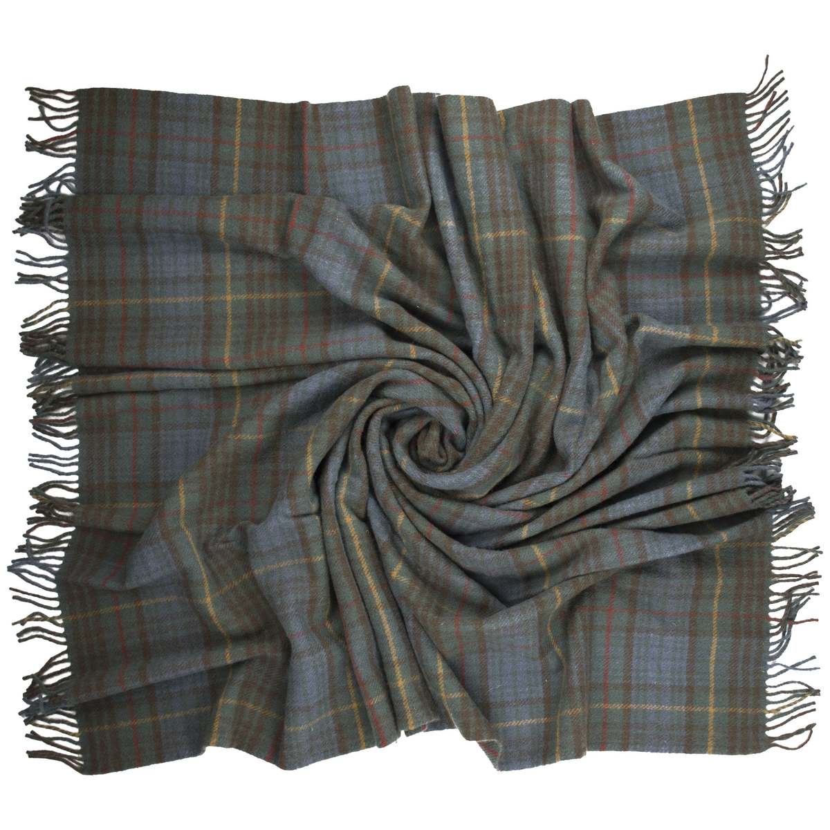 Prince of Scots Highland Tweeds New Wool Fluffy Throw - Antique Hunting Stewart - Image 1 of 6