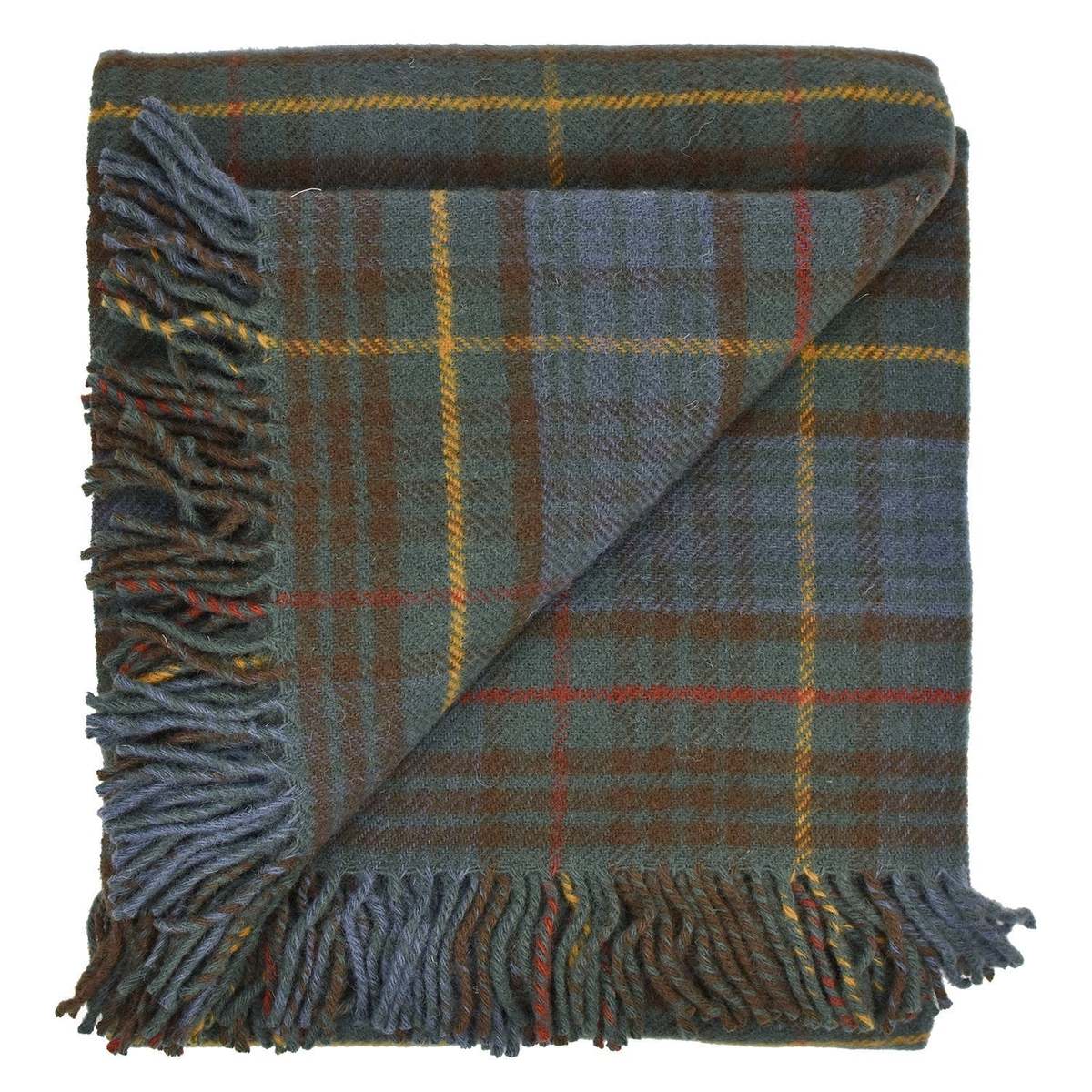 Prince of Scots Highland Tweeds New Wool Fluffy Throw - Antique Hunting Stewart - Image 4 of 6