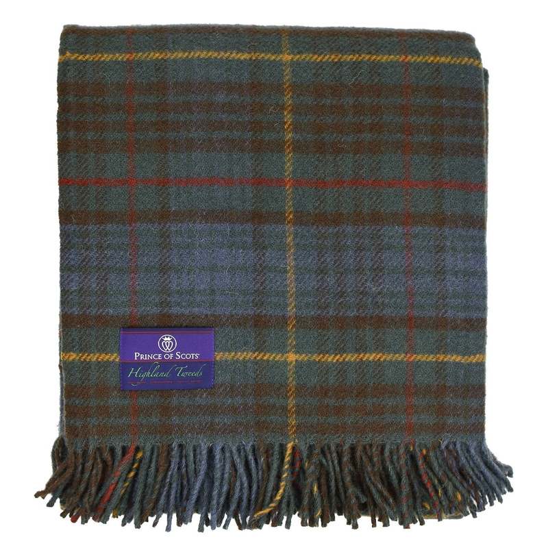 Prince of Scots Highland Tweeds New Wool Fluffy Throw - Antique Hunting Stewart