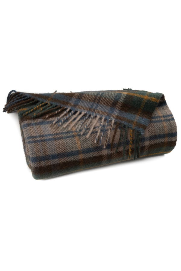 Prince of Scots Highland Tweeds New Wool Fluffy Throw - Antique Dress Gordon