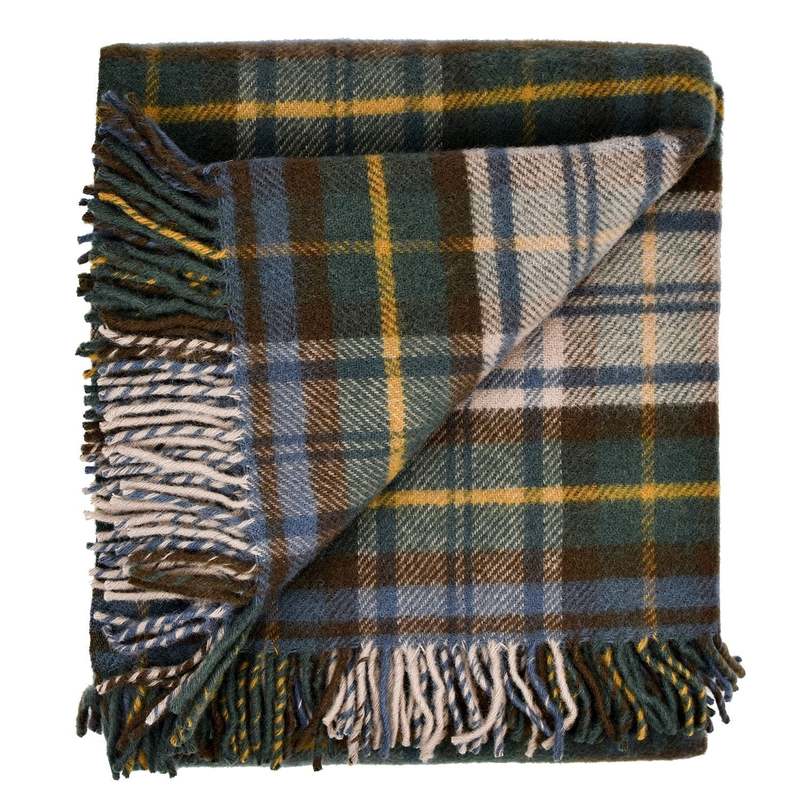 Prince of Scots Highland Tweeds New Wool Fluffy Throw - Antique Dress Gordon