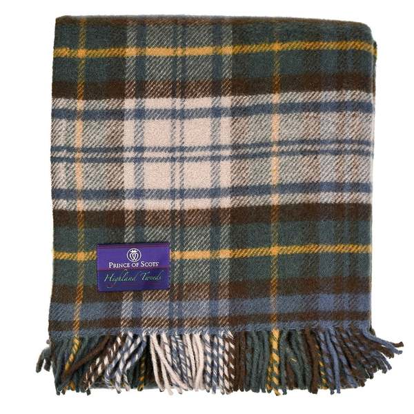 Prince of Scots Highland Tweeds New Wool Fluffy Throw - Antique Dress Gordon