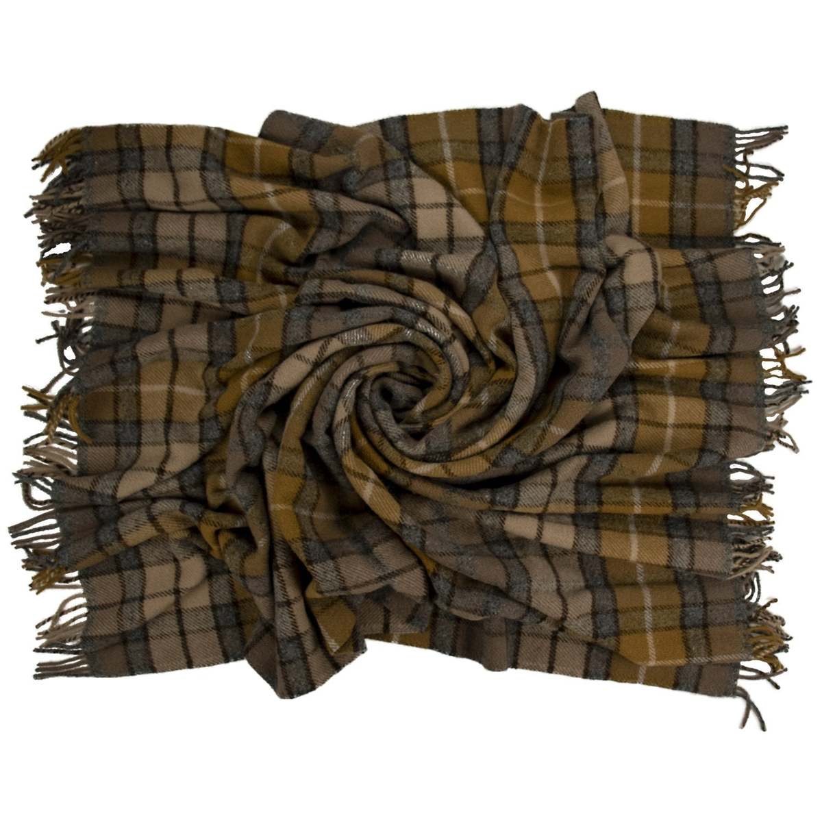 Prince of Scots Highland Tweeds Pure New Wool Fluffy Throw Blanket - Natural Buchanan - Image 5 of 8