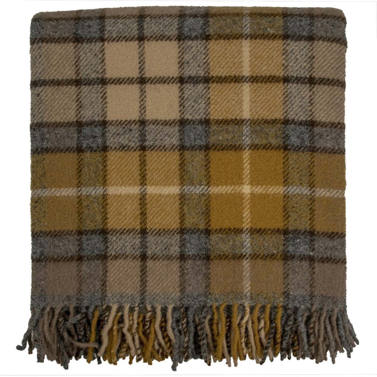 Prince of Scots Highland Tweeds Pure New Wool Fluffy Throw Blanket - Natural Buchanan - Image 8 of 8