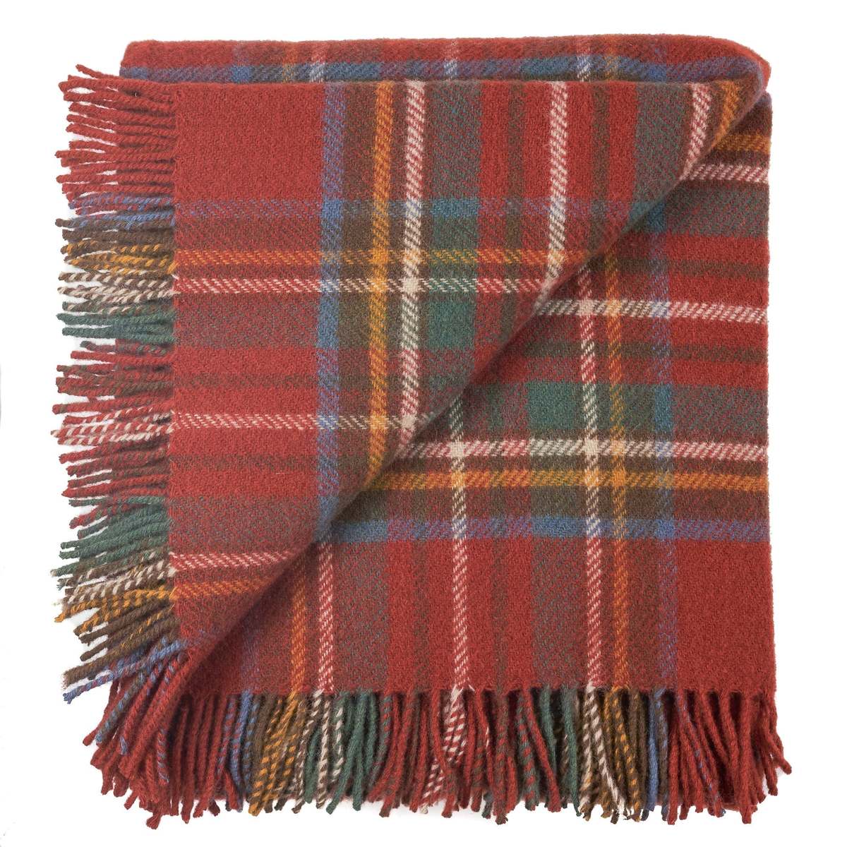 Prince of Scots Highland Tweeds Pure New Wool Fluffy Throw - Antique Royal Stewart - Image 5 of 8