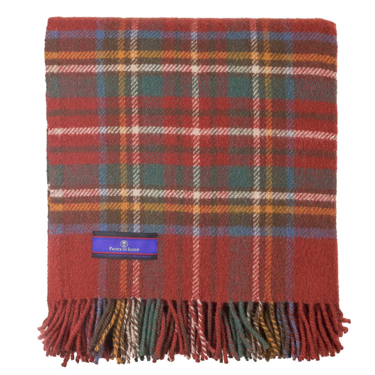 Prince of Scots Highland Tweeds Pure New Wool Fluffy Throw - Antique Royal Stewart - Image 7 of 8