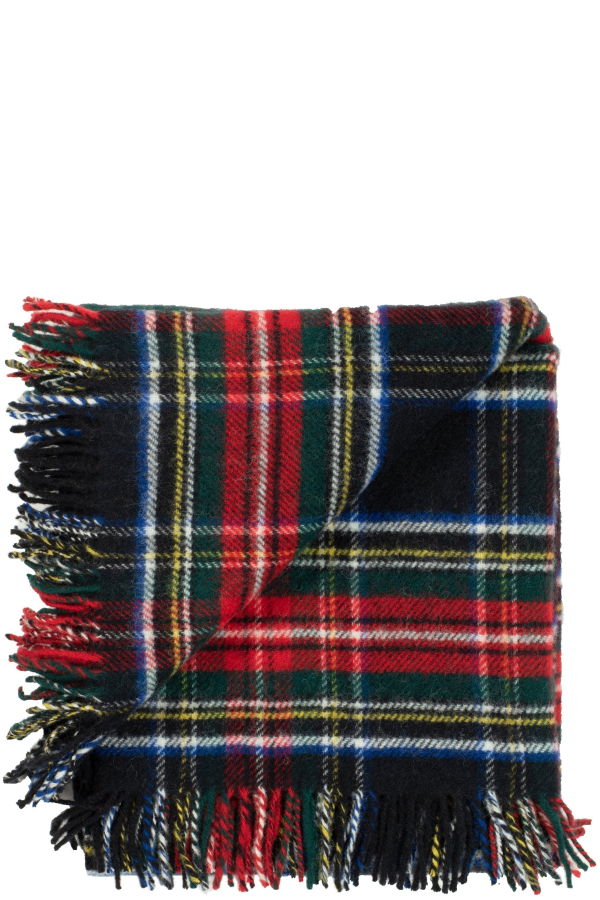 Prince of Scots Highland Tweeds Pure New Wool Fluffy Throw - Black Stewart