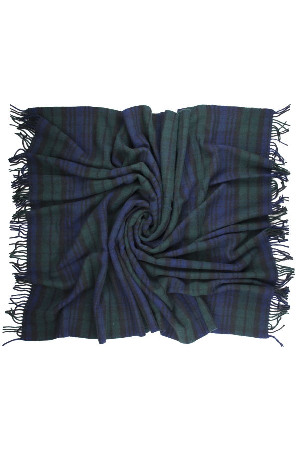 Prince of Scots Highland Tweeds Pure New Wool Fluffy Throw - Black Watch