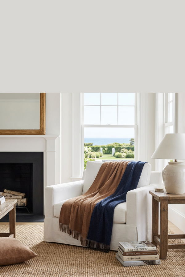 Prince of Scots Highland Tweeds Reversible Double Cloth Throw - Charcoal/Camel