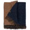 Prince of Scots Highland Tweeds Reversible Double Cloth Throw - Charcoal/Camel - Thumbnail 5