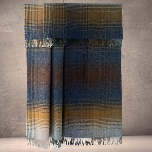 Prince of Scots Highland Tweeds Shetland Lambswool Ombre Throw