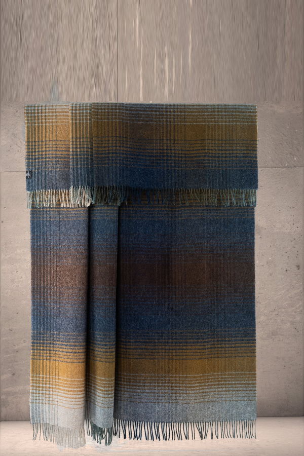 Prince of Scots Highland Tweeds Shetland Lambswool Ombre Throw