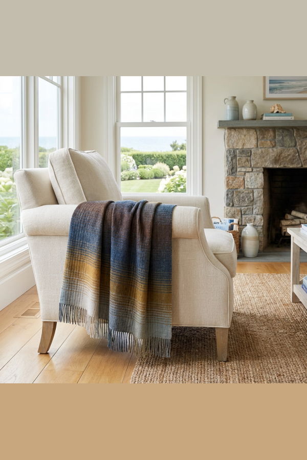 Prince of Scots Highland Tweeds Shetland Lambswool Ombre Throw