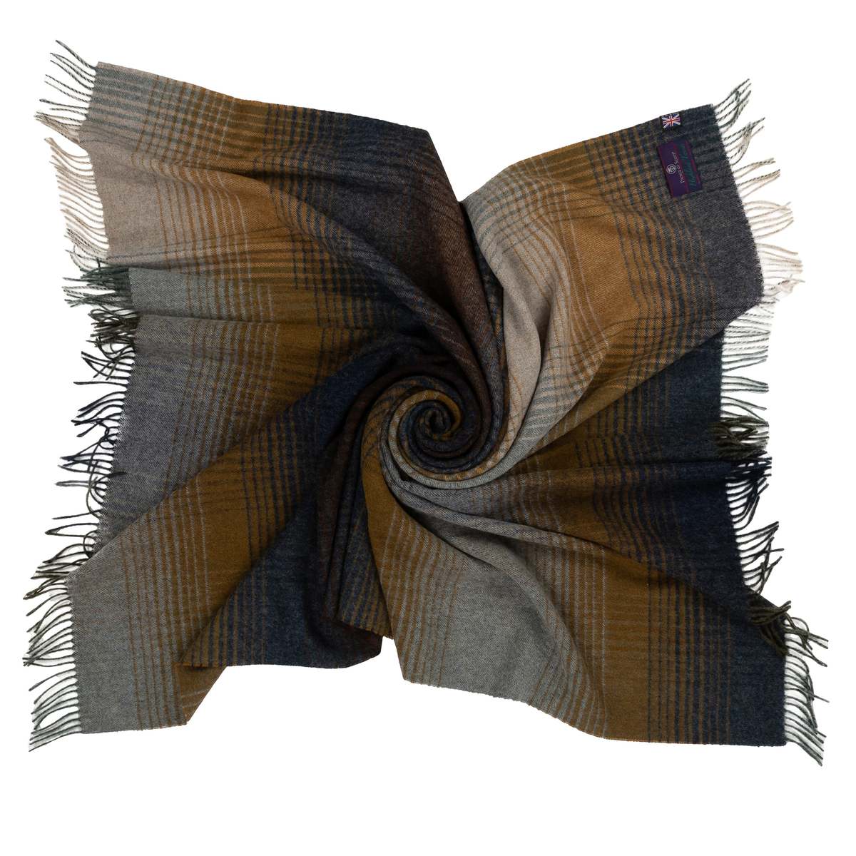 Prince of Scots Highland Tweeds Shetland Lambswool Ombre Throw - Image 10 of 11