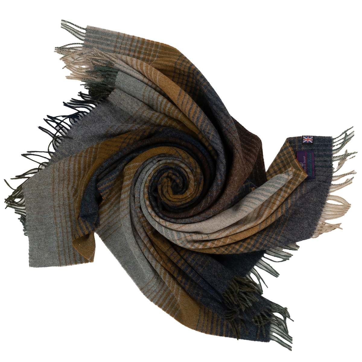 Prince of Scots Highland Tweeds Shetland Lambswool Ombre Throw - Image 11 of 11