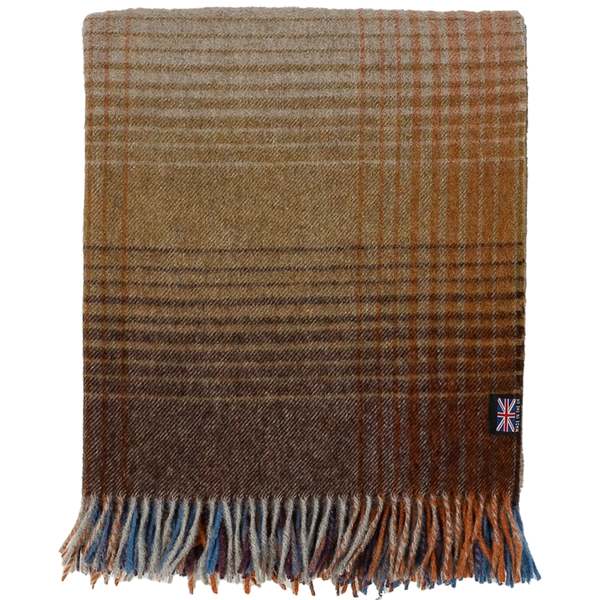 Prince of Scots Highland Tweeds Shetland Lambswool Throw - Ombre Burgundy