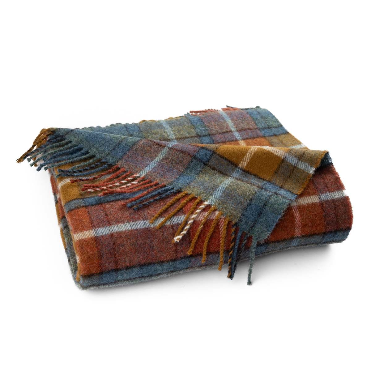 Prince of Scots Highland Tweeds Shetland Lambswool Throw - Antique Buchanan - Image 1 of 7