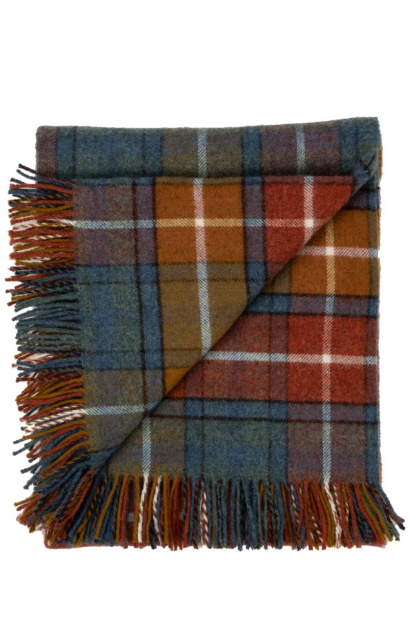 Prince of Scots Highland Tweeds Shetland Lambswool Throw - Antique Buchanan