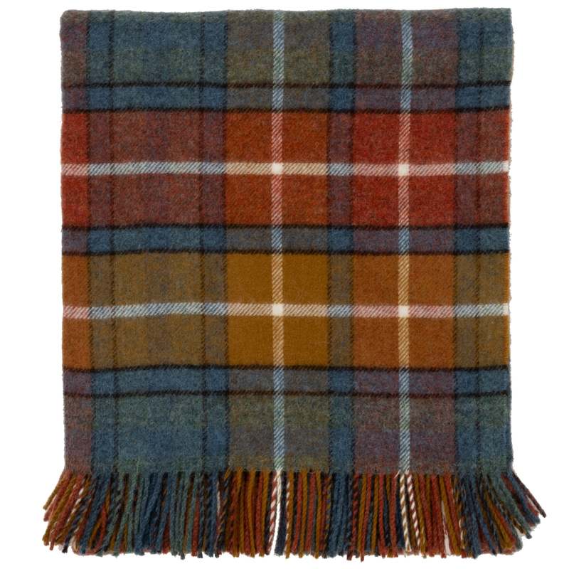 Prince of Scots Highland Tweeds Shetland Lambswool Throw - Antique Buchanan
