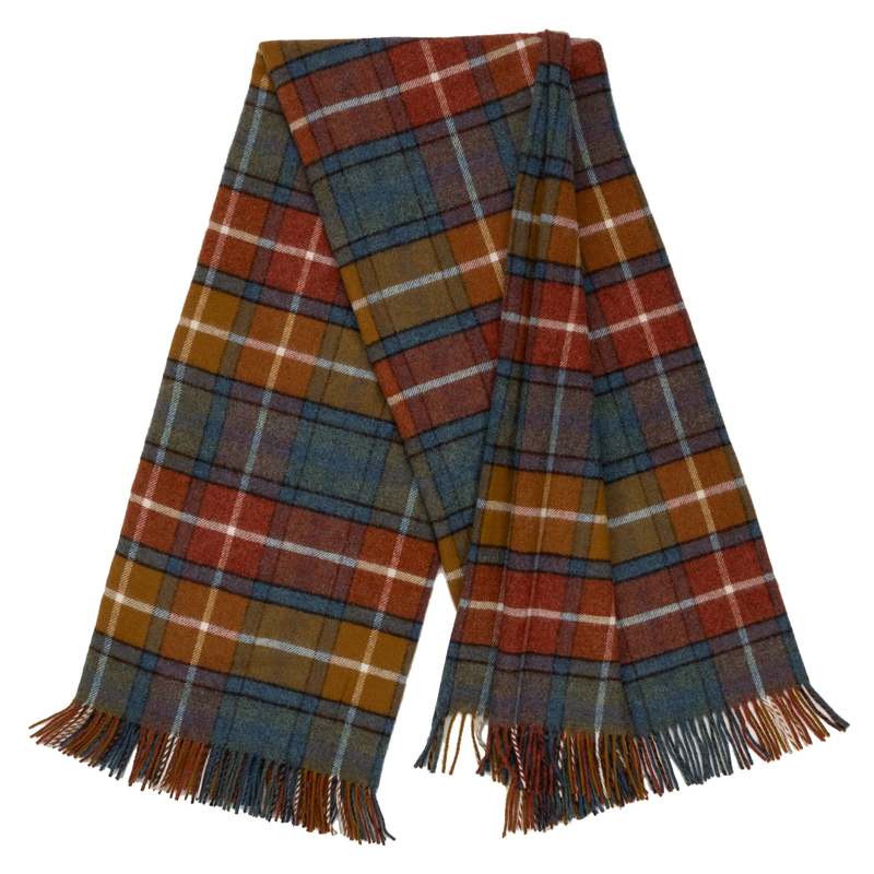 Prince of Scots Highland Tweeds Shetland Lambswool Throw - Antique Buchanan