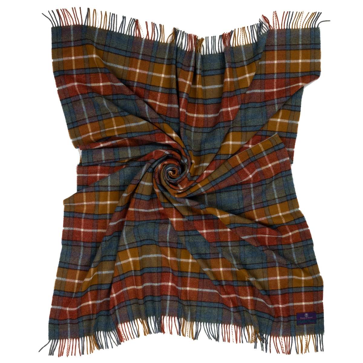 Prince of Scots Highland Tweeds Shetland Lambswool Throw - Antique Buchanan - Image 7 of 7
