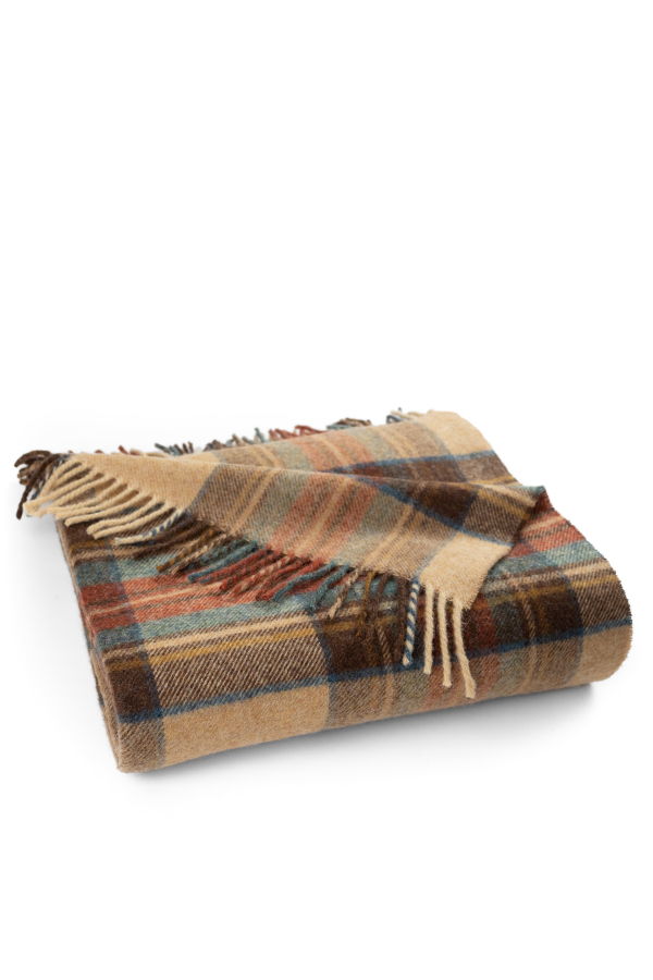 Prince of Scots Highland Tweeds Shetland Lambswool Throw - Antique Dress Stewart