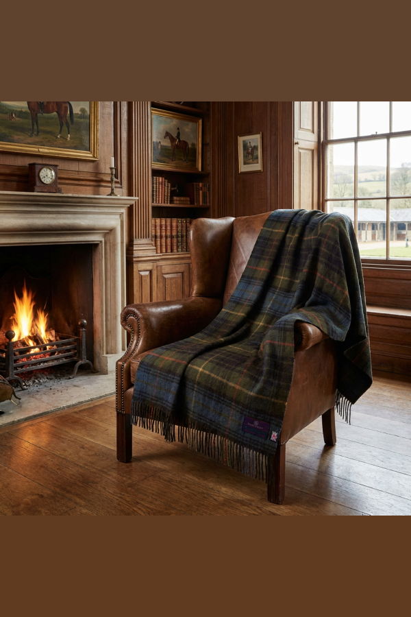 Prince of Scots Highland Tweeds Shetland Lambswool Throw