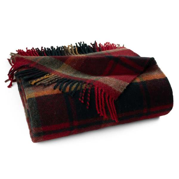 Prince of Scots Highland Tweeds Shetland Lambswool Throw - Dark Maple