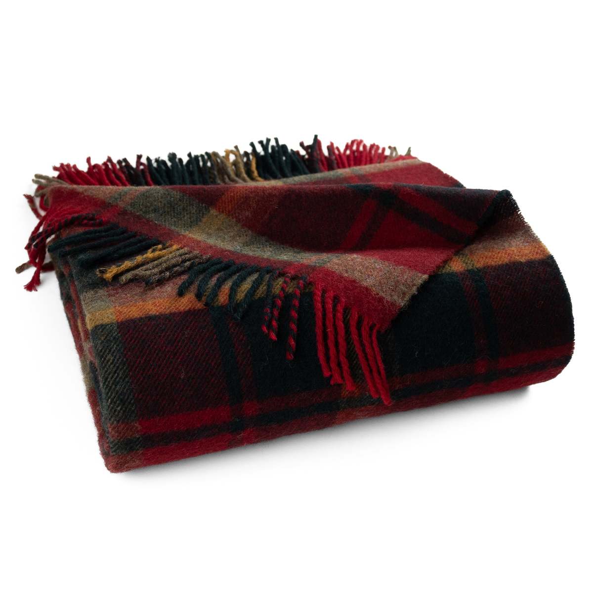 Prince of Scots Highland Tweeds Shetland Lambswool Throw - Dark Maple - Image 1 of 7