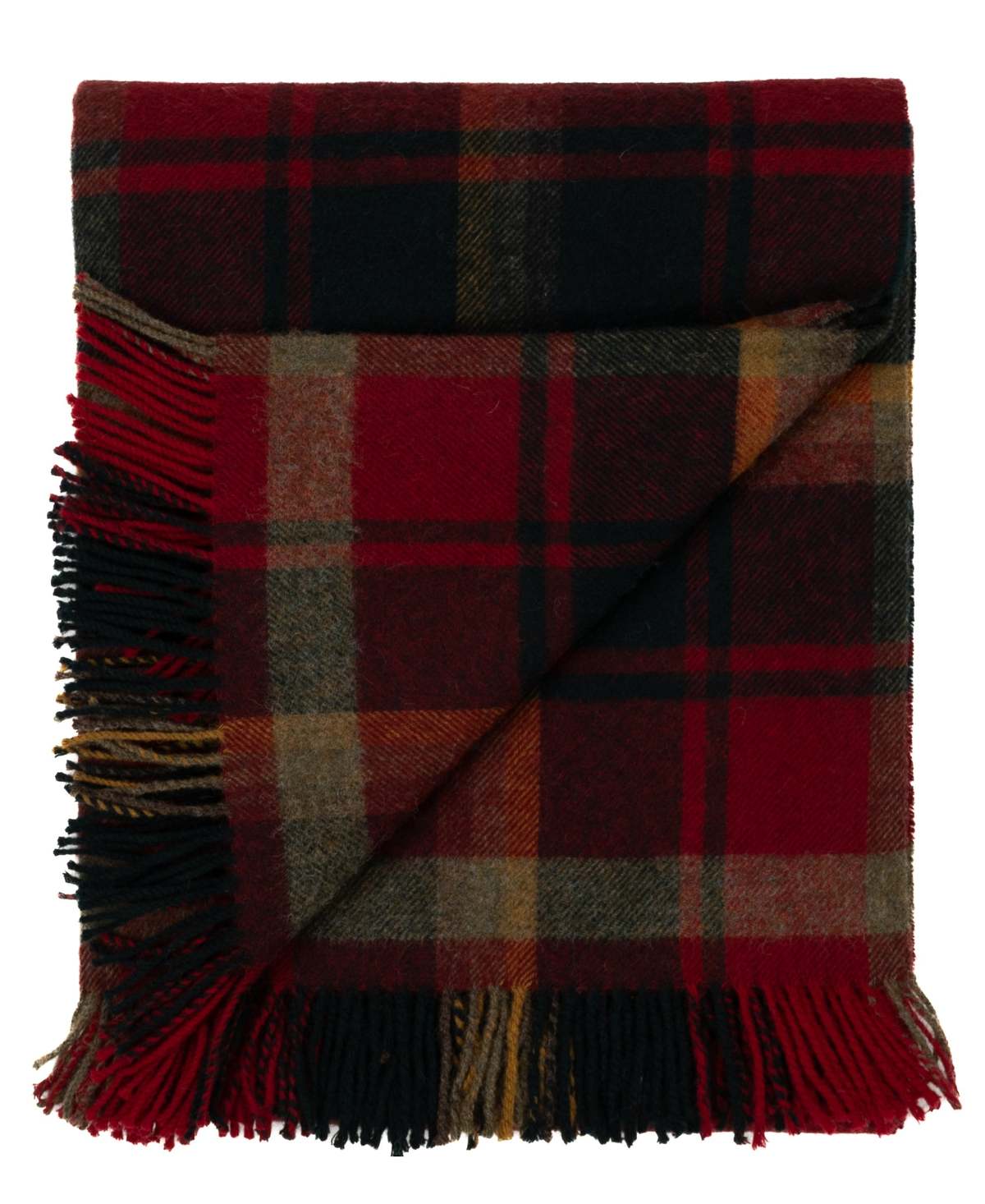 Prince of Scots Highland Tweeds Shetland Lambswool Throw - Dark Maple - Image 2 of 7
