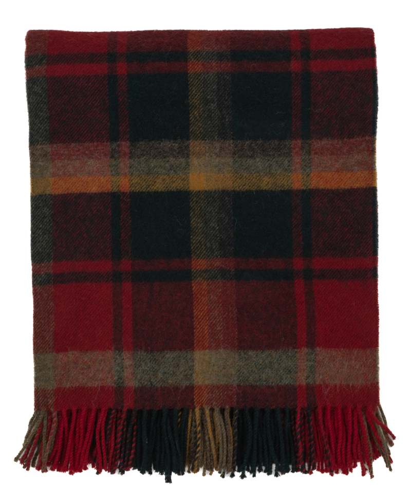 Prince of Scots Highland Tweeds Shetland Lambswool Throw - Dark Maple