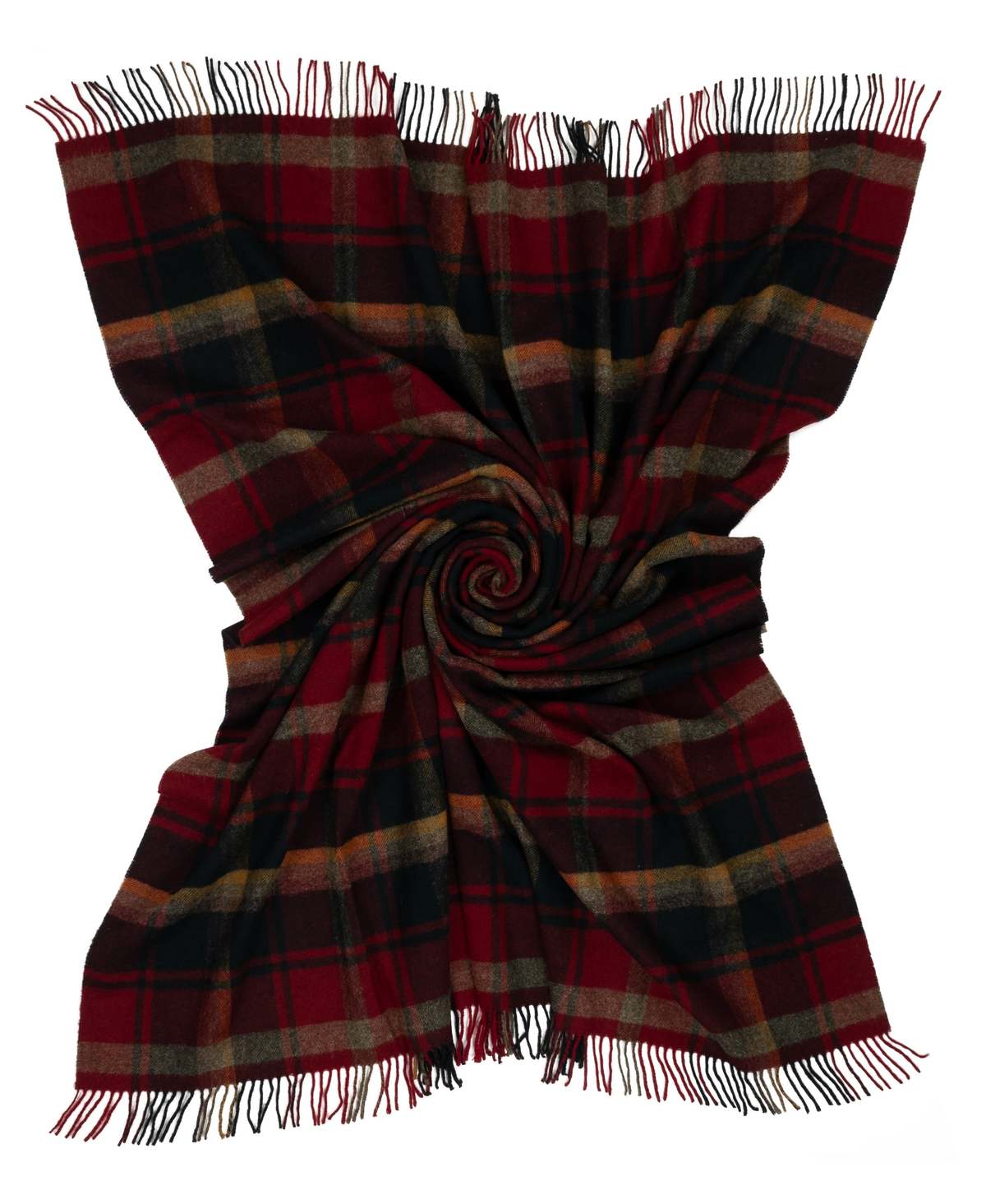 Prince of Scots Highland Tweeds Shetland Lambswool Throw - Dark Maple - Image 5 of 7