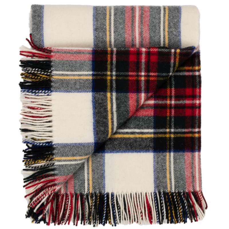 Prince of Scots Highland Tweeds Shetland Lambswool Throw - Dress Stewart