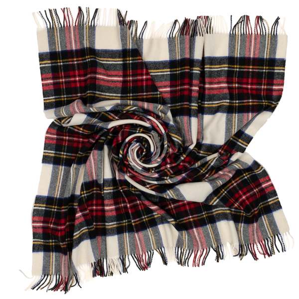 Prince of Scots Highland Tweeds Shetland Lambswool Throw - Dress Stewart